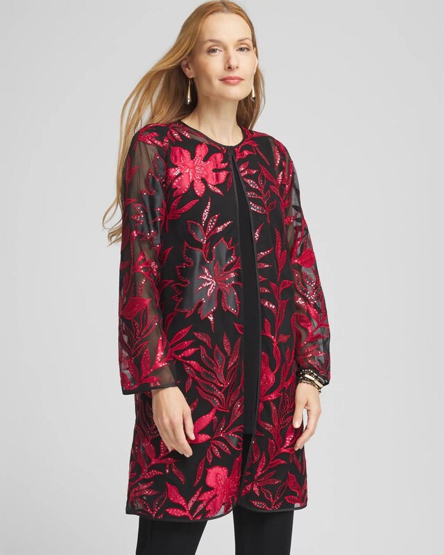 Travelers Collection Leaf Embroidered Jacket - image 1